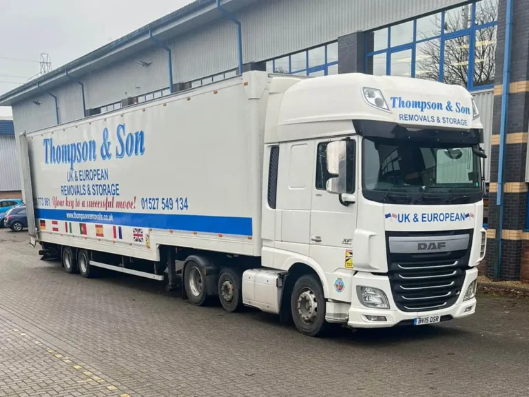 Thompson Removals outside a commercial location.